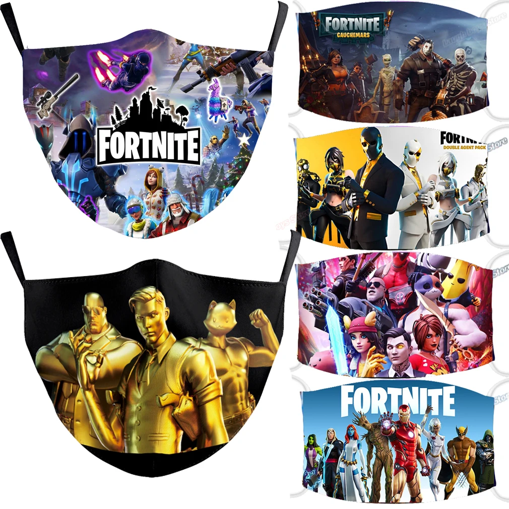 Новые Маски Fortnites с принтом для взрослых и детей моющаяся Тканевая маска