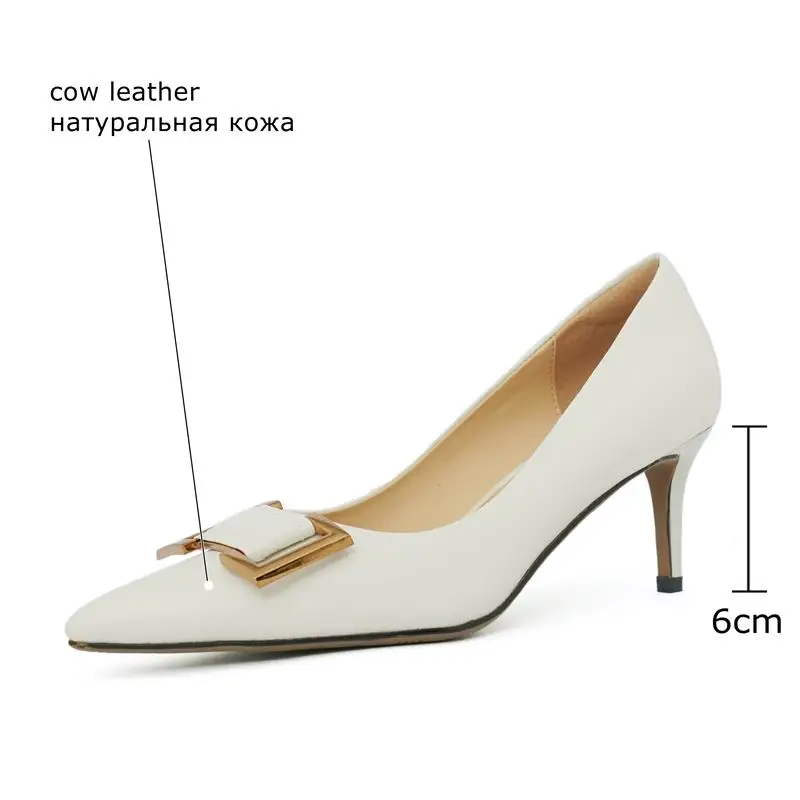 

ALLBITEFO natural genuine leather women heels spring fashion sexy pointed toe high heel shoes high heels party wedding shoes