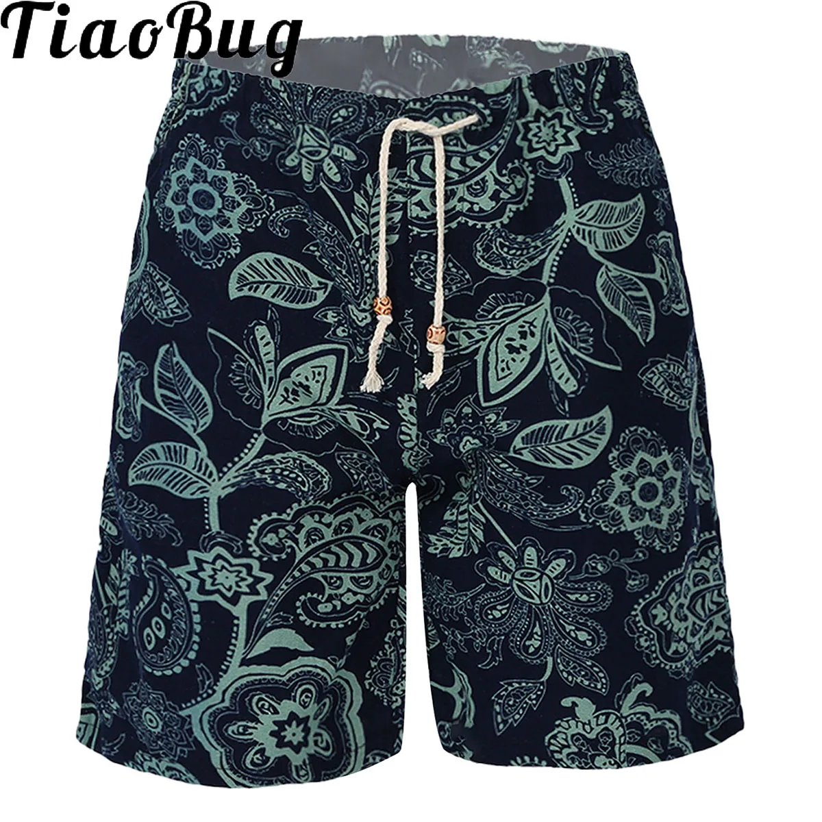 

Men Casual Shorts 2021 Summer Vacation Floral Print Boardshorts 3XL Drawstring Short Pants Men Travel Beach Shorts Home Clothes