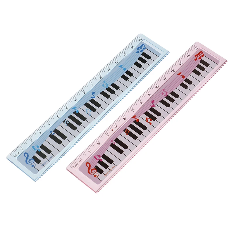 1pc musical ruler Creative 15cm Cute Cartoon Piano Musical Note Ruler bookmarks School Student gift color random | Канцтовары для