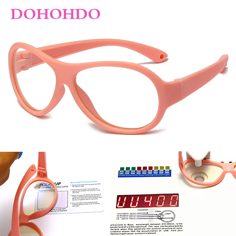 

Очки для мальчиков и девочек DOHOHDO с защитой от синего света, овальная оправа из TR90 и силикона, компьютерные очки, UV400