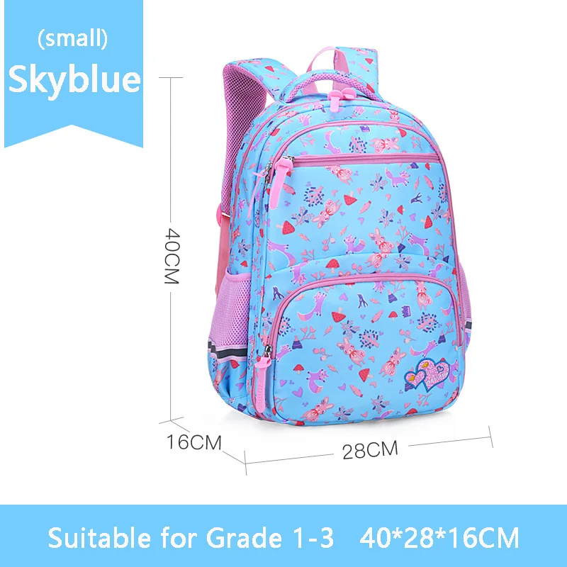 ZM-skyblue-small Школьная сумка для девочек на молнии, детский рюкзак, модная сумка, сумки через плечо, рюкзак - Цвет: ZM-skyblue-small