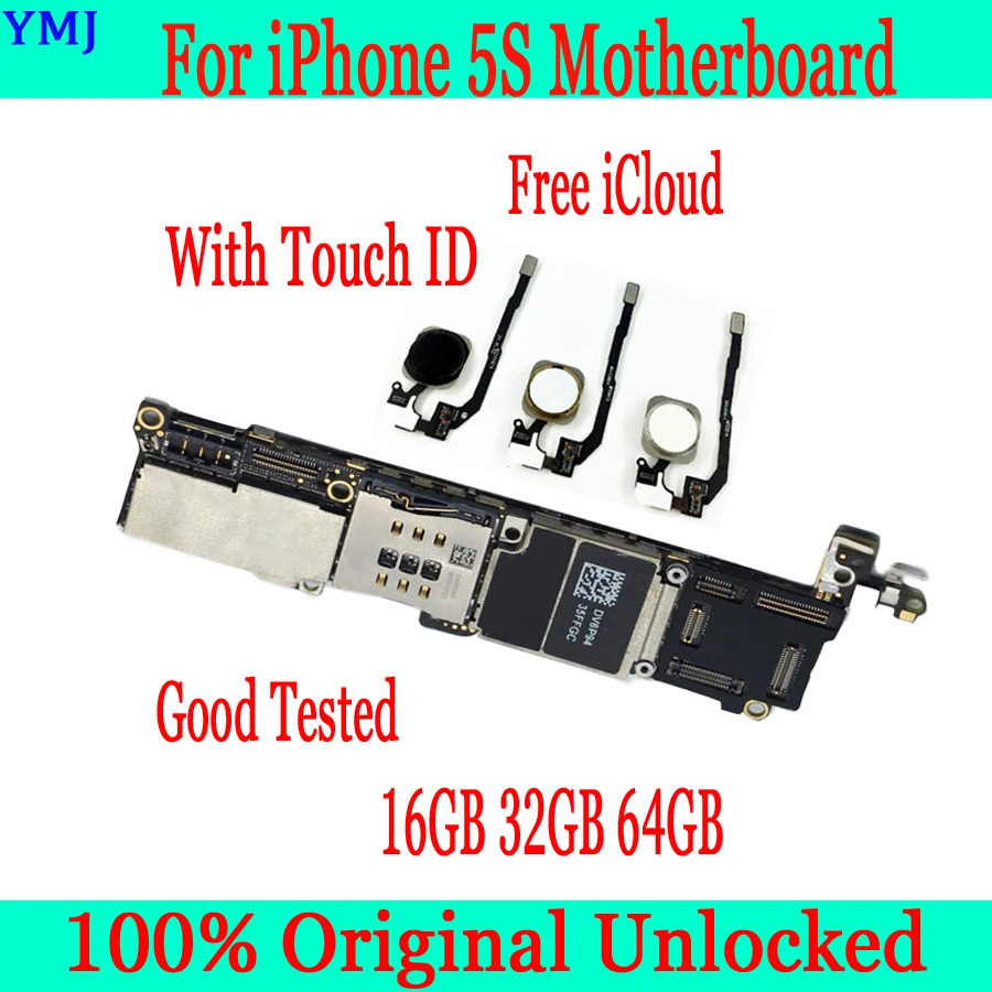 Для iphone 5S материнская плата с Touch ID 100% оригинальная разблокированная для