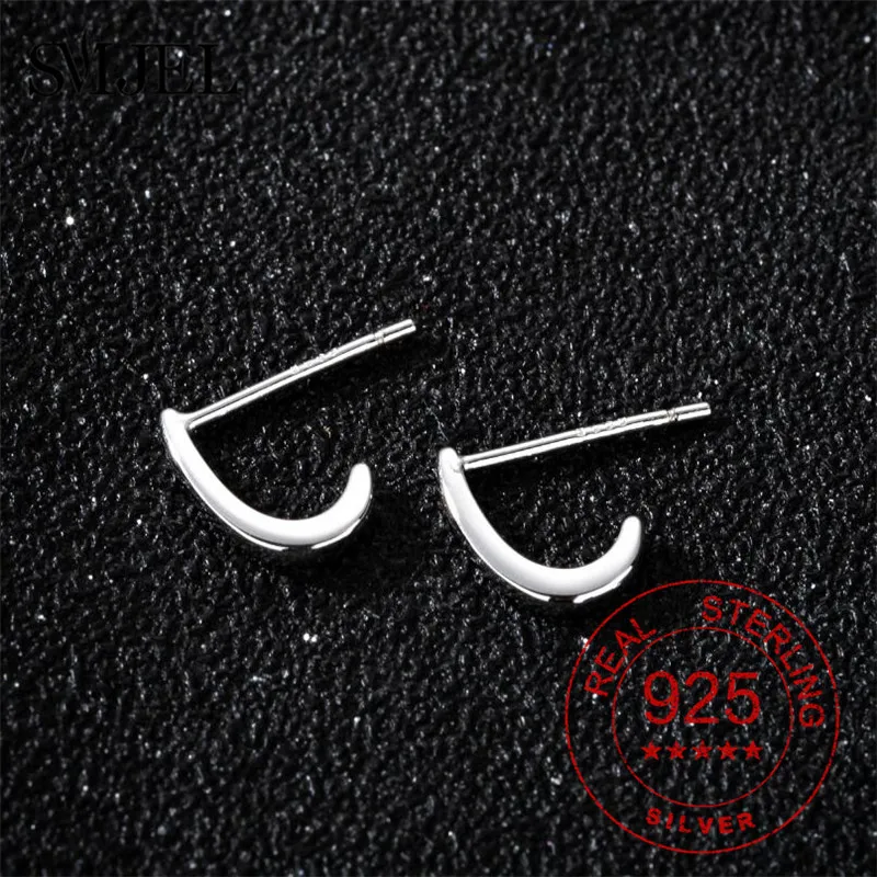 

100% стерлингового серебра простой крючки для сережек для Для женщин 2021 геометрический альпинист Кафф из нержавеющей стали, серьги, ювелирны...