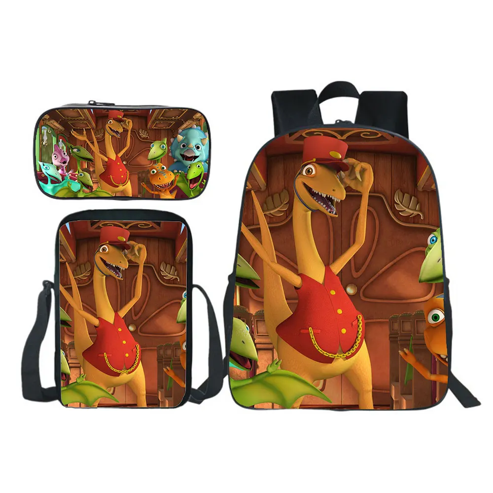 

3D Dinosaur Backpack 3pcs Set(backpack+shouder Bag+pen Bag) Boy Girl School Bag Teens Bookbag Rucksack Gift NEW