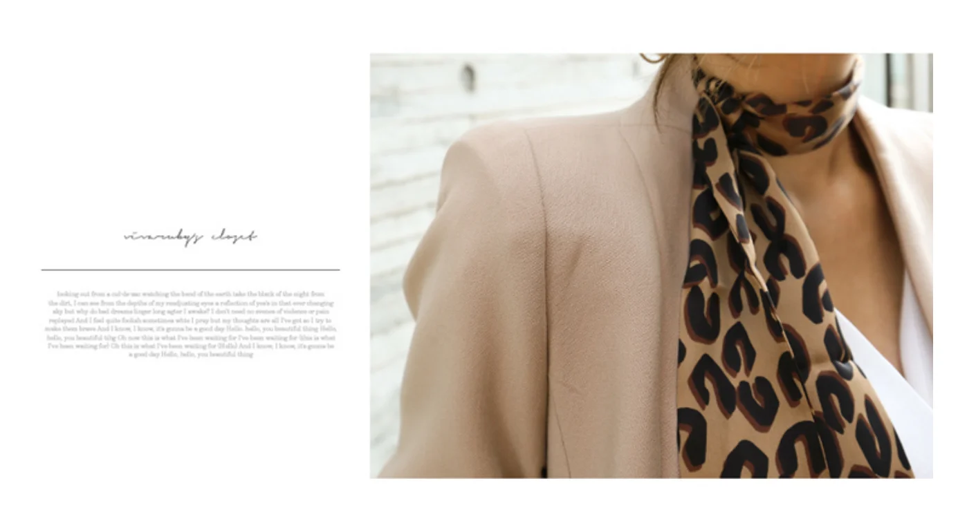 Leopard scarf YICIYA, деловой женский наряд, деловой стиль, OL, элегантный, обтягивающий, Длинный блейзер, брюки, два предмета в комплекте, Женский офисный костюм - Цвет: Leopard scarf
