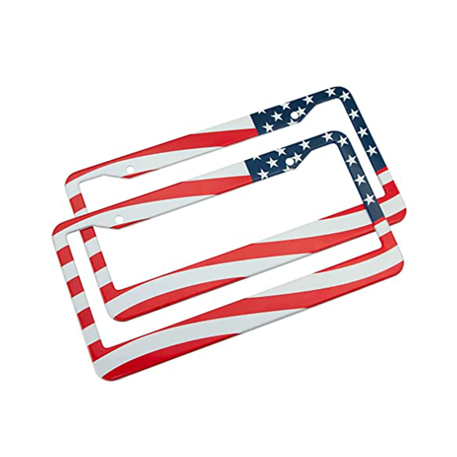 

2pcs Universal Aluminum Alloy Car License Plate Frame Cover Us Waterproof Number Plate Holder Car Decoration Parts