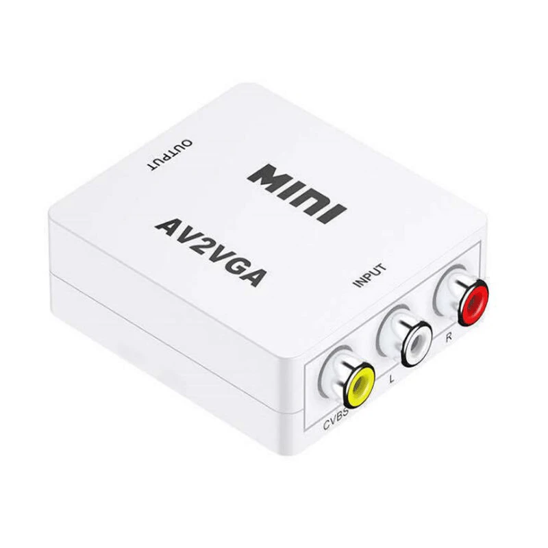

Mini RCA To VGA Converter AV2VGA VGA2AV Conversor with 3.5mm Audio RCA To VGA Video Converter for PC To TV HD Computer To TV