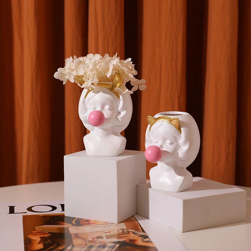 Скандинавская пузырьковая ваза с милыми котиками для девочек декоративные