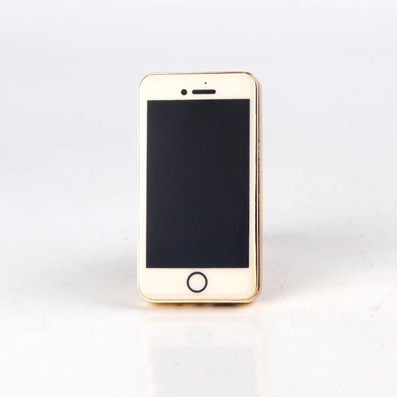 Творческий мини iPhone форма скольжения вниз Металл ветрозащитный Электронный USB прикуриватель мужской подарок без коробки