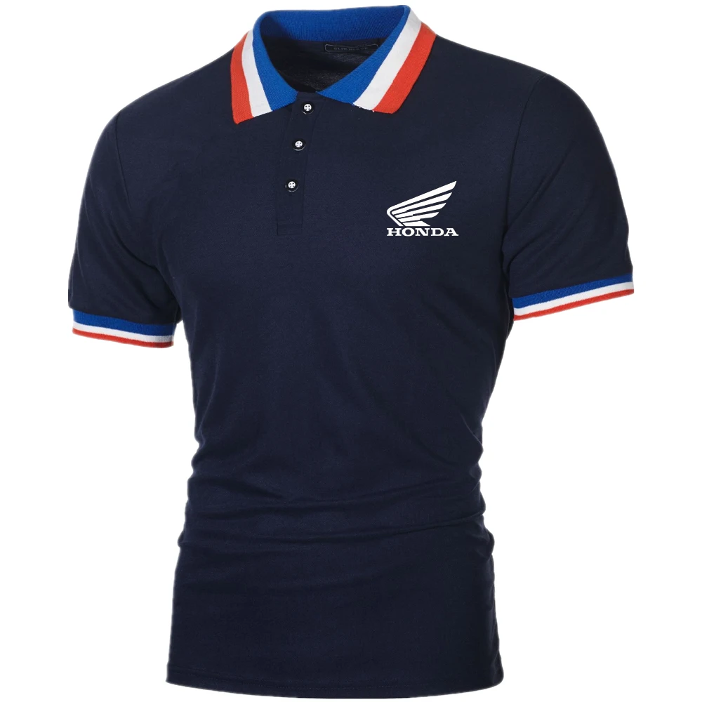 

2021New Men Honda LOGO Shirt Slim Fit Men Short Sleeve Shirt Office Formal Wear Casual Shirt Male Letter Printing Clothing AJ+02