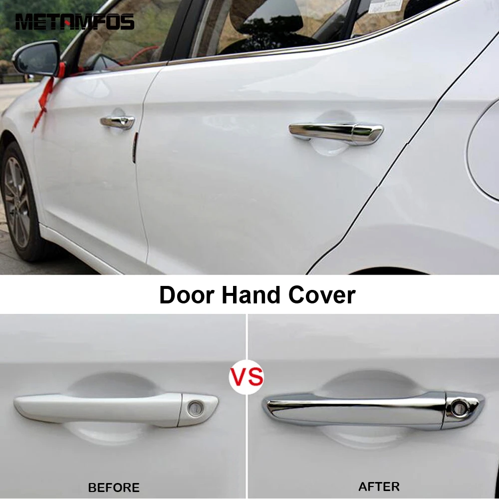 

For Hyundai Verna Solaris Accent 2017-2019 Chrome Door Handle Catch Cover Molding Trim Sticker Exterior Accessories Car Styling