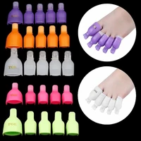 5pcsset plastic foot toe nail art soak off cap clip uv gel polish remover wrap tool diy beauty nail care tools