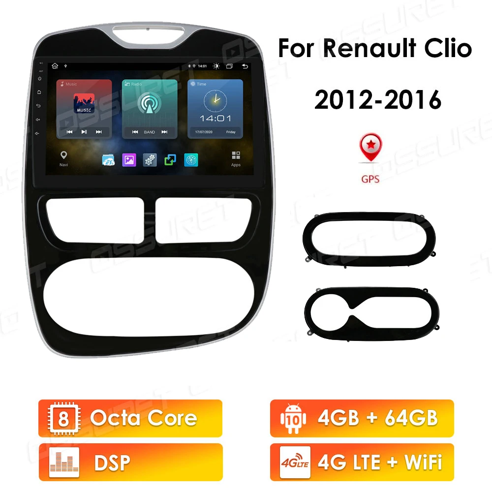 Автомагнитола 2DIN на Android 10 мультимедийный плеер с GPS навигацией для Renault Clio 2012 2016