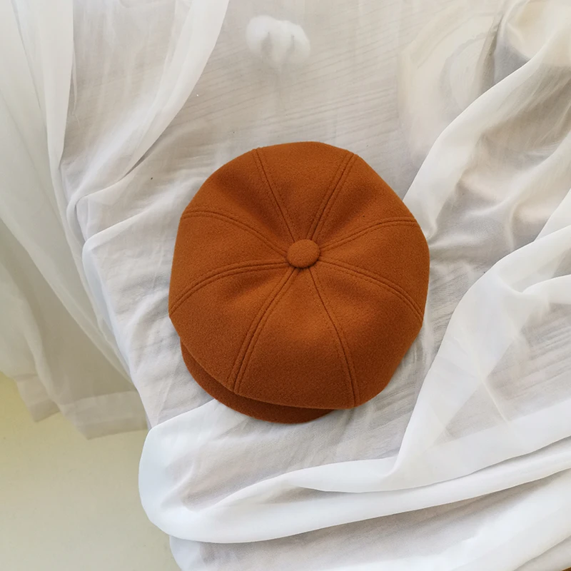 H3539 Women Warm Beret Hat Pure Color Retro Painters Cap Male Female Autumn Winter High Quality Fashion Casual Student Girl Caps