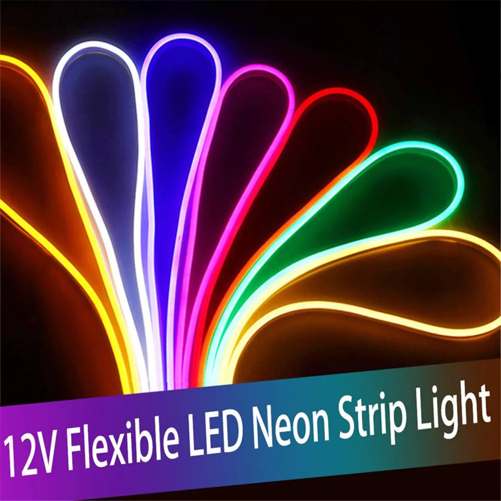

LED Lights Flexible Neon Strip 12V Stripe 6*12mm Neon Flex Led Smd2835 Ribbon Waterproof Rope Colored Light Tape For Room Decor