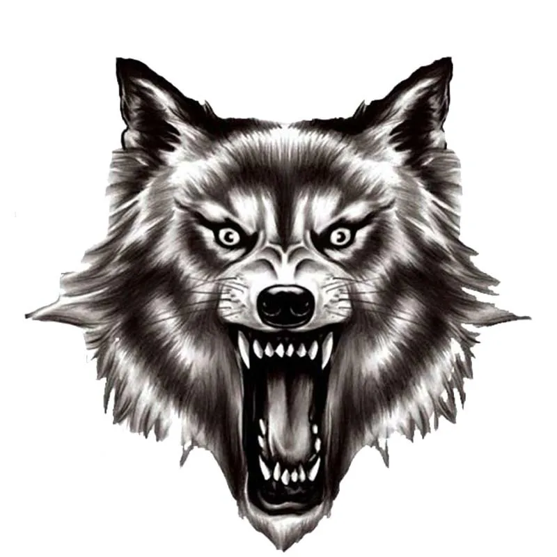 

Ferocious Wolf Ink Art Fashion Car Sticker PVC Body Cover Scratches Windshield Exquisite Auto Decal Motorcycle Laptop Decoration