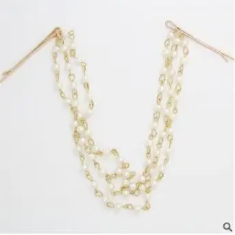 60pcs/lot DIY Delicacy Simple Golden Multiple Pearl Tassels Hair Combs Alloy Edge Clip Styling Tools Accessories HA897 |