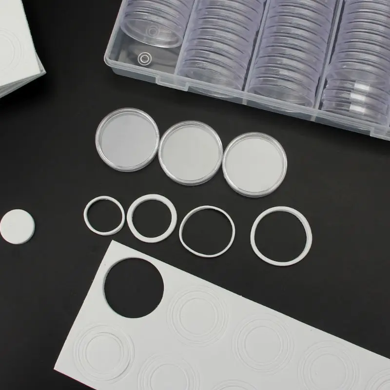 

100Pcs 30mm Coin Capsules Protect Gasket Coin Collection Box Transparent Storage