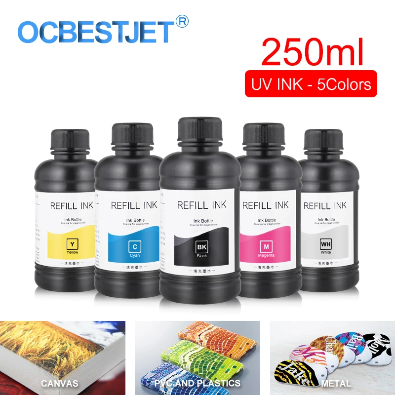 5 бутылок/комплект УФ чернила для принтера Epson 250 R1800 R1900 1390 4800 4880 7880|printer fuse|ink ribbon
