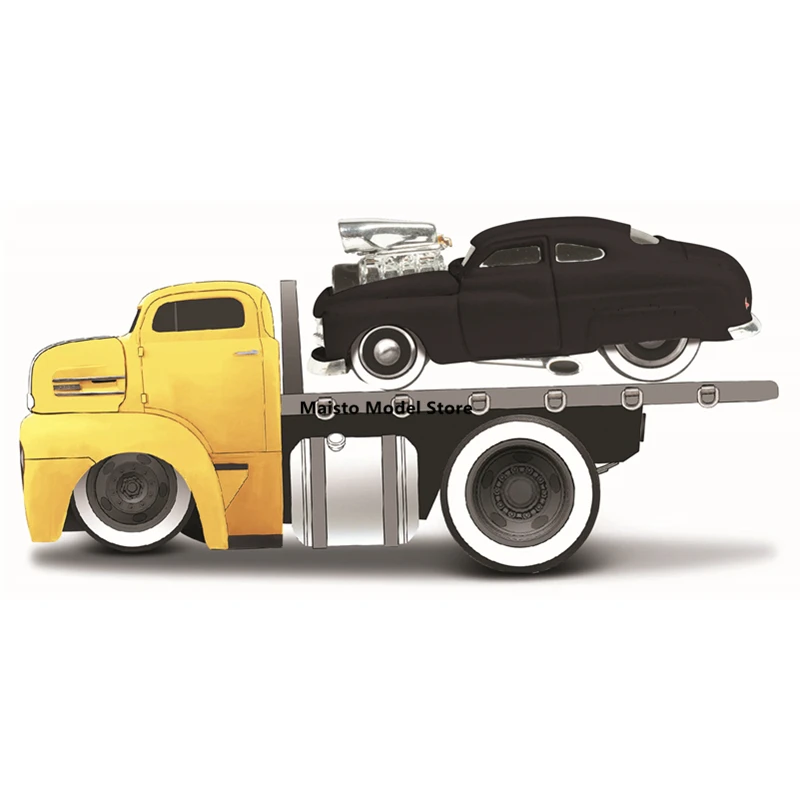 

Maisto 1:64 1950 Ford COE Flatbed 1949 Mercury die-cast precision model car Model collection gift