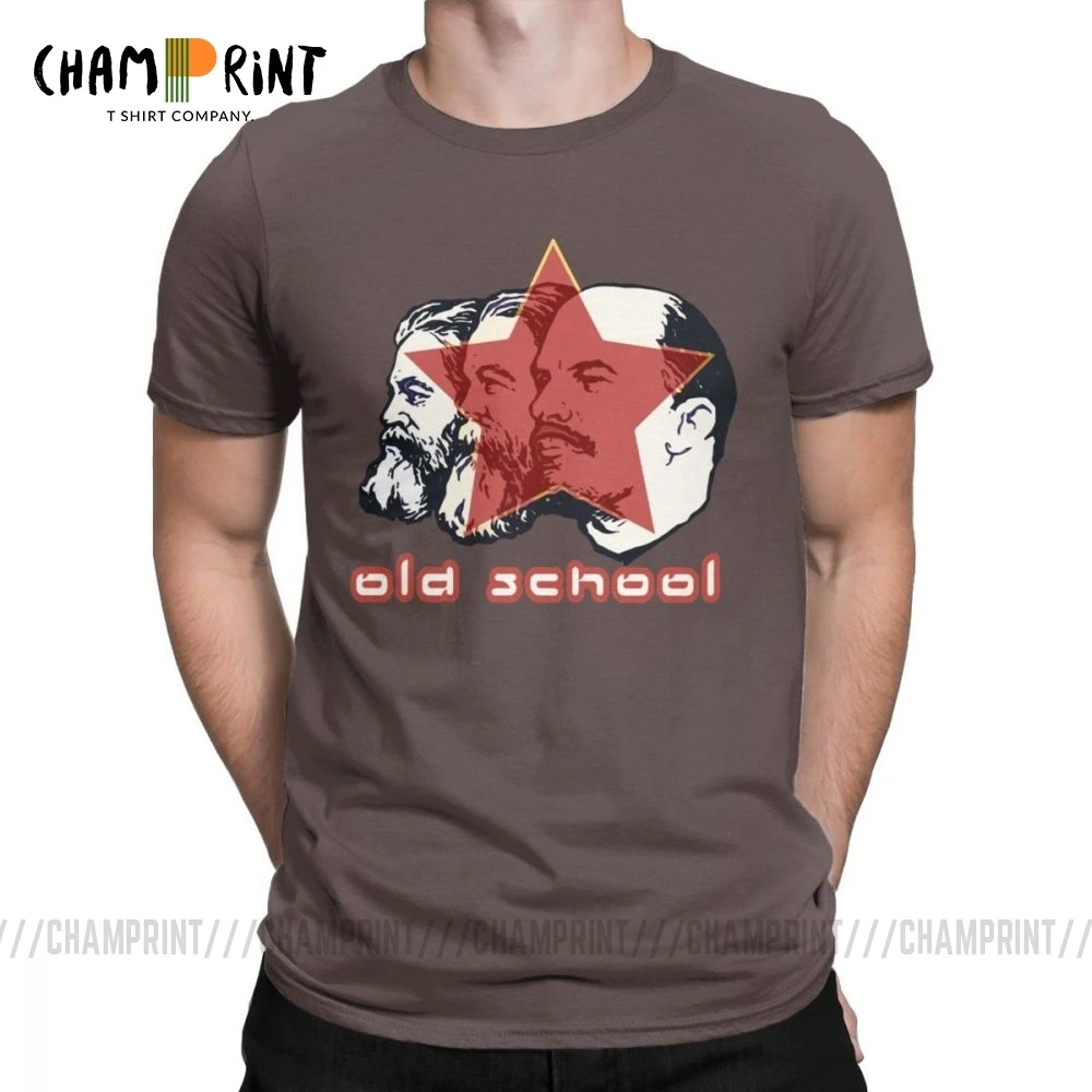 Футболка мужская из хлопка с принтом Маркса Энгельса Ленина коммунизма