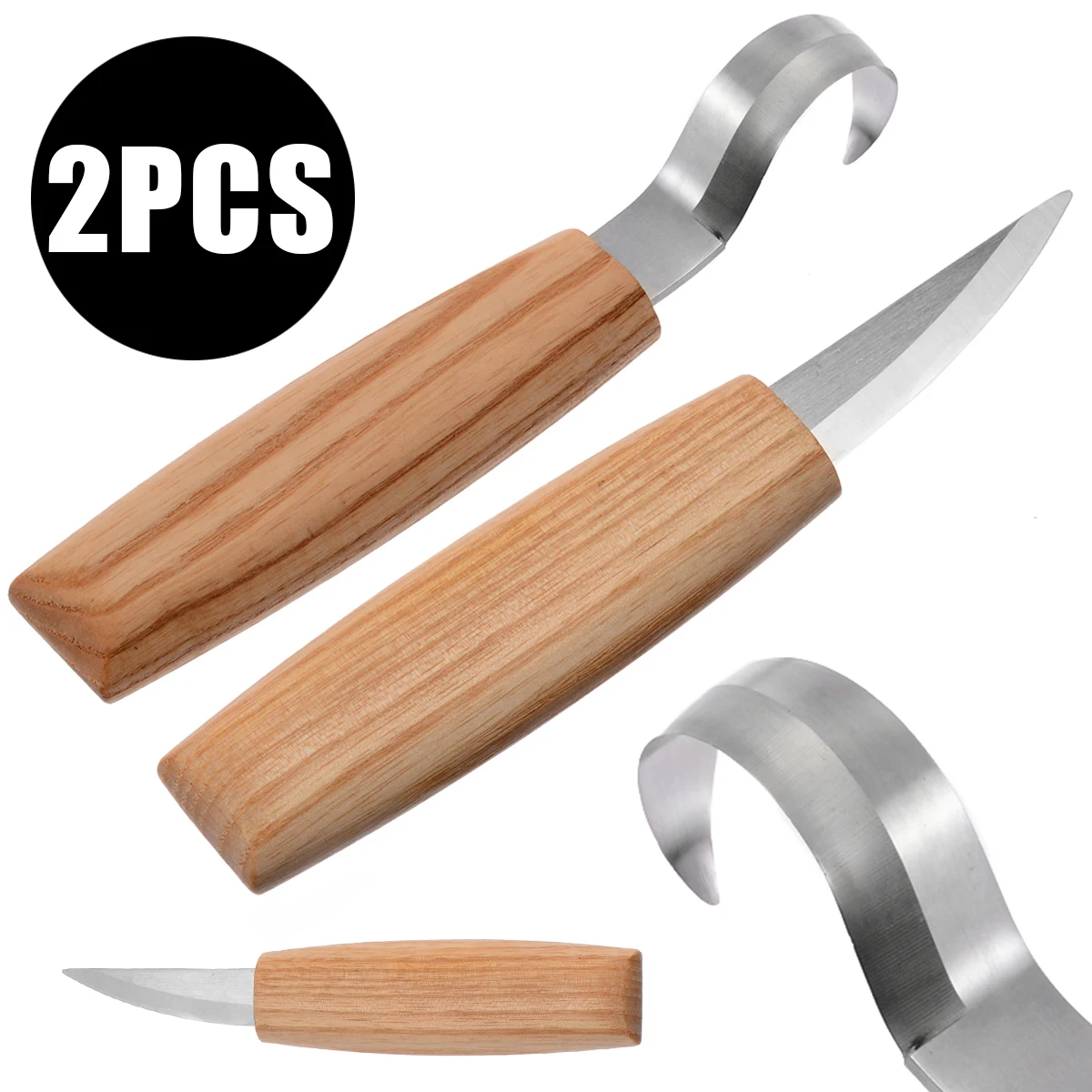 

2 шт./компл. инструмент для резьбы по дереву пилинг резак + изогнутый резак DIY деревянная ручка ложка резной нож Деревообработка скульптурные...