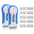 FOSHIO 2 шт. Стекло печь Бритва для чистого бритья скребок + 10 шт. лезвия углеволоконная плёнка Стикеры наклейка клея удаление снега винил Обёрточная бумага Ракель