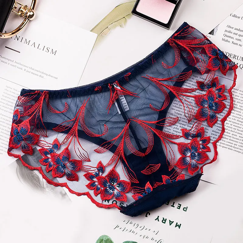 

2021 женское сексуальное кружевное прозрачное тонкое нижнее белье с вышивкой очаровательные Цветочные женские летние шорты трусики