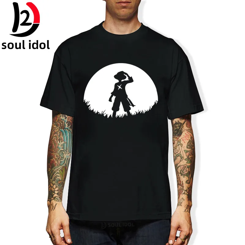 

D2 NEW Moon Straw Hat soul idol Fashion T Shirt O-Neck Popular One Piece Luffy T-Shirt Cotton Tops & Tees 4XL 5XL