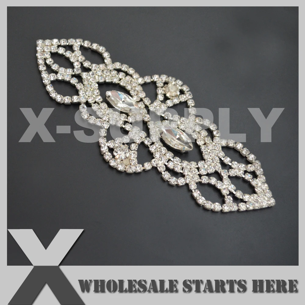 

(1 шт./лот) Блестящая серебряная Свадебная блестящая кристальная стразы аппликация эмблема пластырь, искусственная кожа