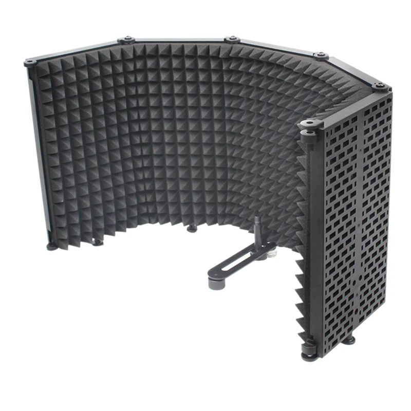 

5 Panel Foldable Studio Microphone Isolation Shield Recording Sound Absorber Metal Panel