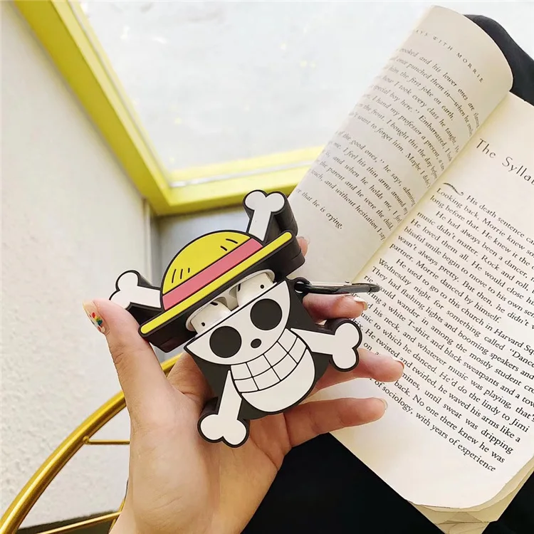 Для Apple AirPods японский аниме мультфильм наушники чехол для Airpods 2 один кусок Прохладный Череп беспроводные наушники защитный чехол коробка
