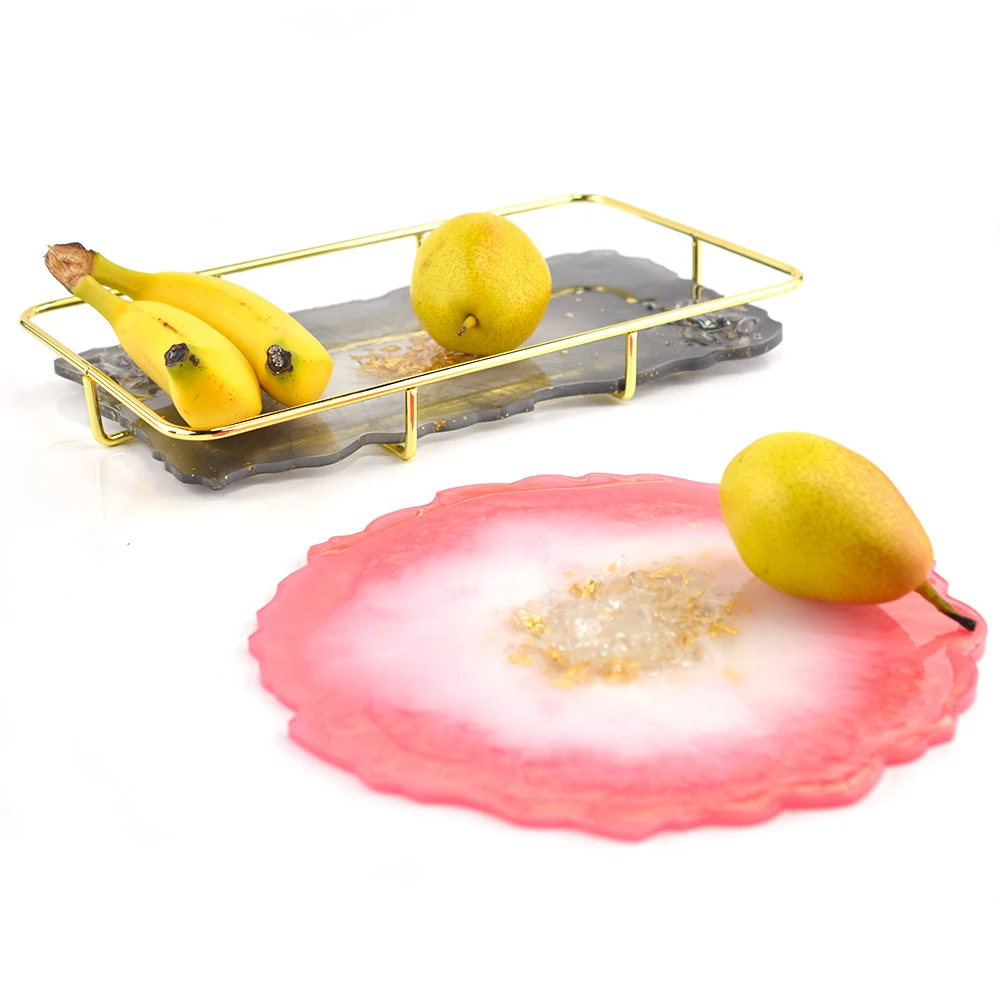 

Crystal Drop Gel Fruit Tray DIY Table Square Coaster Silicone Mold Handmade Epoxy Resin Tea Tray Cup Pad Ornament Crafts
