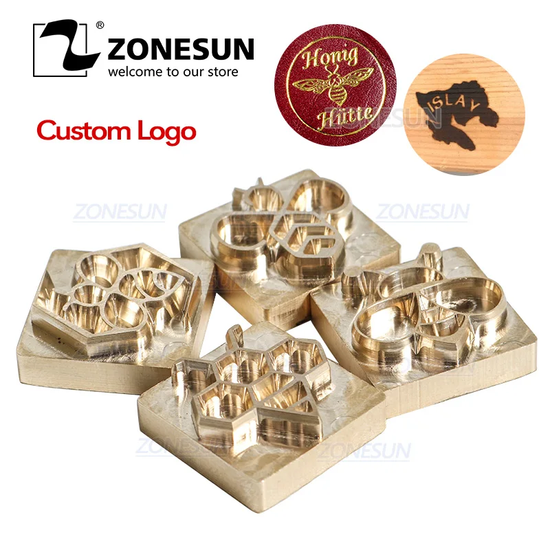 ZONESUN настроить логотип Металл Горячая латунь штамп Железный плесень персонализированные плесень нагрев на дерево кожа свадебные приглашения DIY подарок