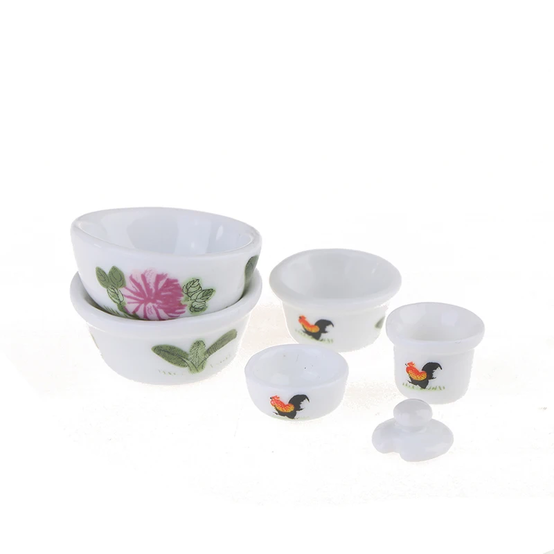 1 шт. 1:12 кукольный домик керамическая чаша петуха банки чашка блюдо кукольная