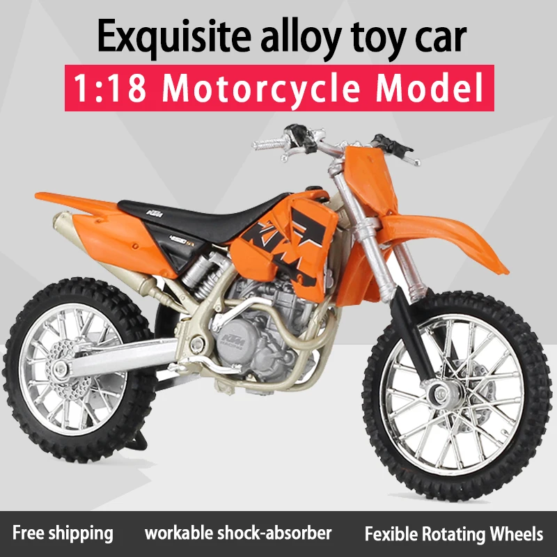 Гоночная модель мотоцикла Welly 1:18 KT # M 450 SX из сплава для пересеченной местности