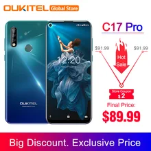 OUKITEL C17 Pro 6,35 ''Android 9,0 19:9 MT6763 4 Гб 64 Гб Смартфон Face ID Octa Core 3900 мАч Тройная камера 4G мобильный телефон