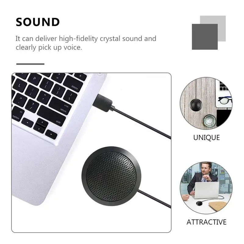 

1pc Round Conference Microphone USB Condenser Microphone for Computer Laptop