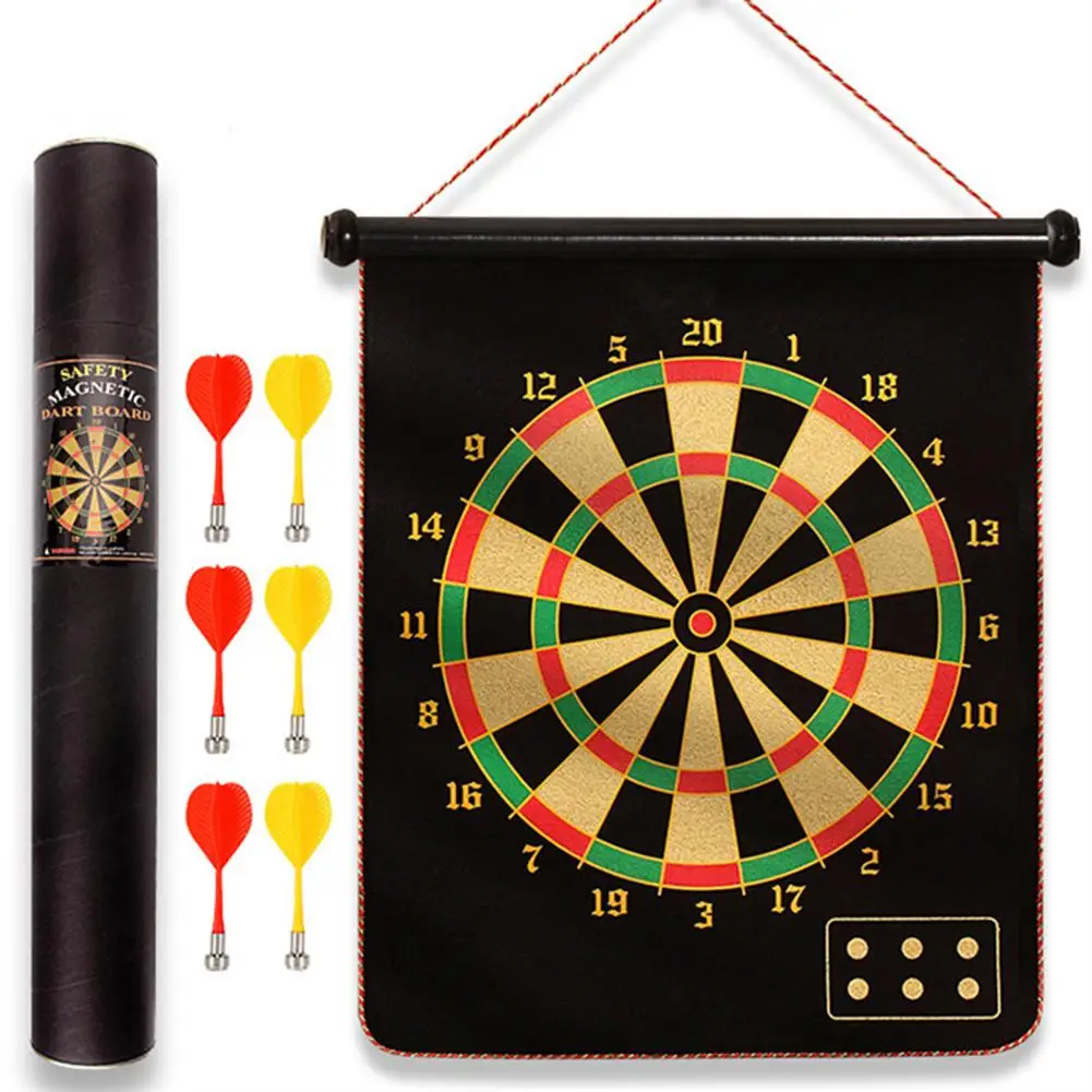 

15 Inch Target Dart Flocking Dartboard Board Magnetic Darts Set Indoor Shooting Sports Game Double Sided Magnet Target