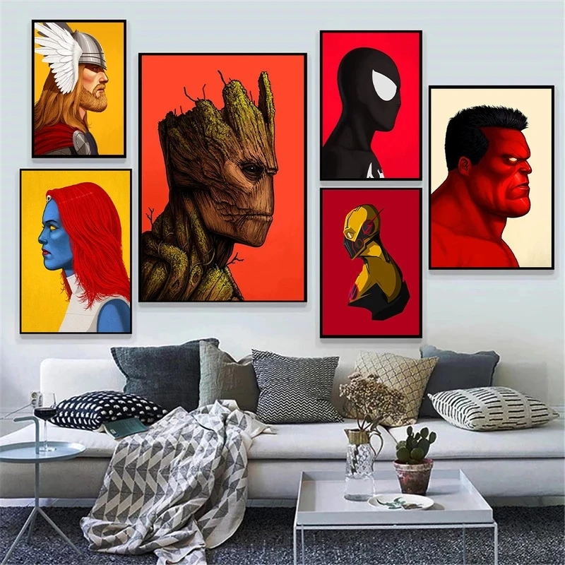 

Printed Guardians of The Galaxy Poster Spider Man Venom Canvas Disney Painting Home Decor Marvel Movie Picture No Frame Wall Art