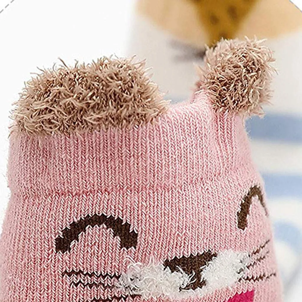 Fox Bear Cat Dog Pattern Knee High Socks Toddler Baby Girls Boys Children Cute Cartoon Animal Autumn Winter Stretchy Warm Sock | Детская