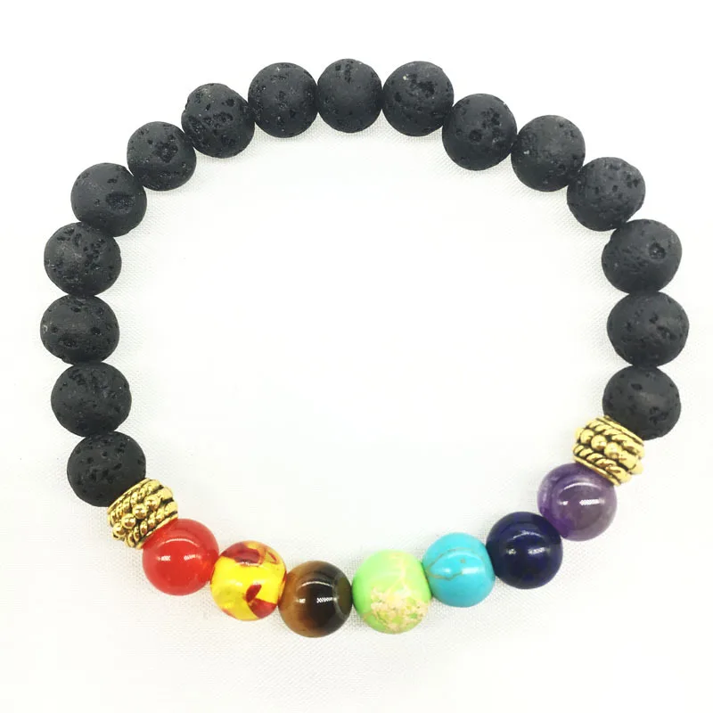 Классический браслет из бисера чакра браслеты мужские черные лавы бусины с