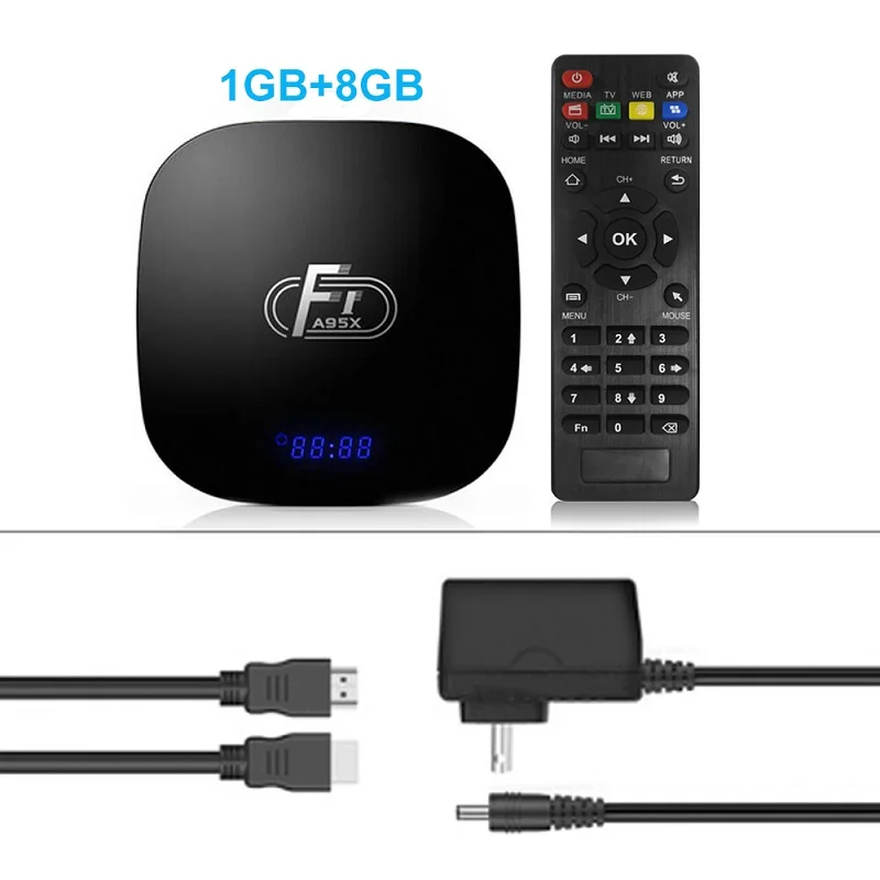 1GB8GB TV BOX ONLY A95X F1 Android 8,1 Смарт ТВ приставка Amlogic S905W ТВ приставка четырехъядерный для Смарт ТВ приставка 16 Гб Поддержка 4K WiFi Youtube PK X96 мини - Цвет: 1GB8GB TV BOX ONLY