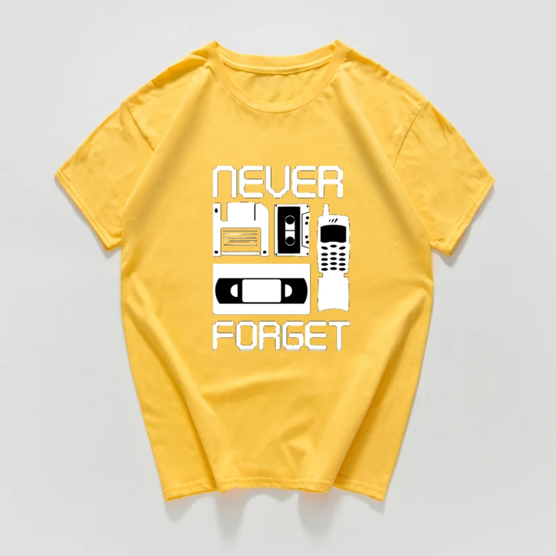 

old school Funny Tops tee Never Forget cool plus size T Shirt women hip hop Hipster women's T-shirt homme Streetwear harajuku