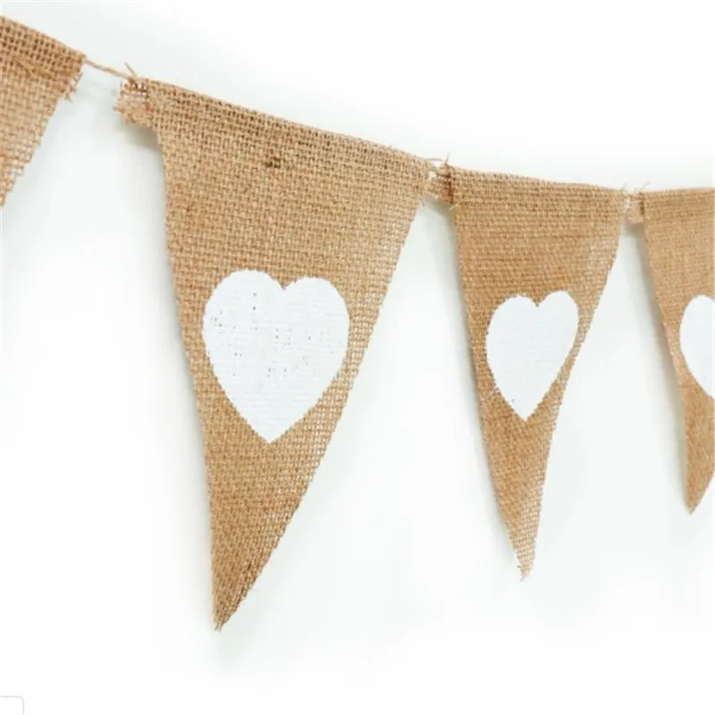 Винтажные джутовые гирлянды Hessian флажки фотография реквизит баннеры для