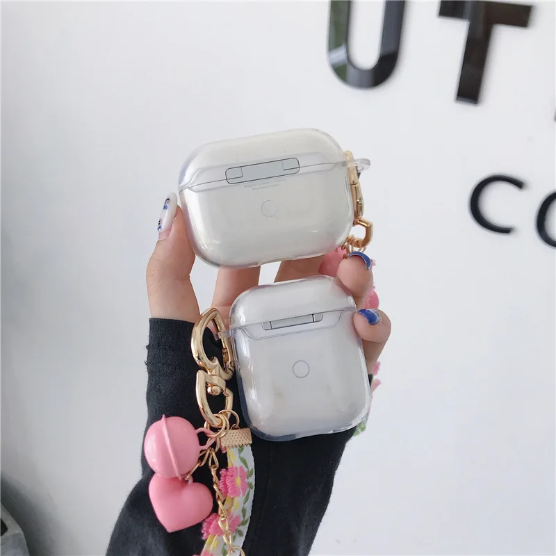 Новый прозрачный мягкий чехол из ПВХ с колокольчиком персикового цвета для Apple
