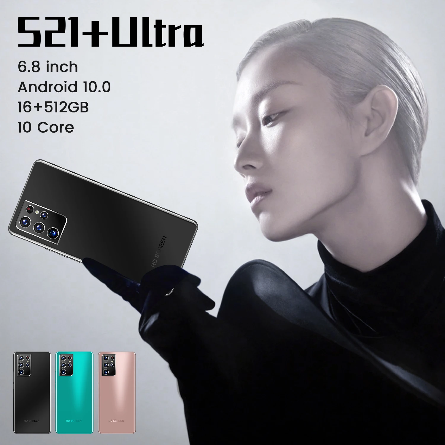 

Global Version Original S21+6.8 Inch Smart Phones Full Screen 16G+512G Face ID Support Google Play Android 5G Network Phone