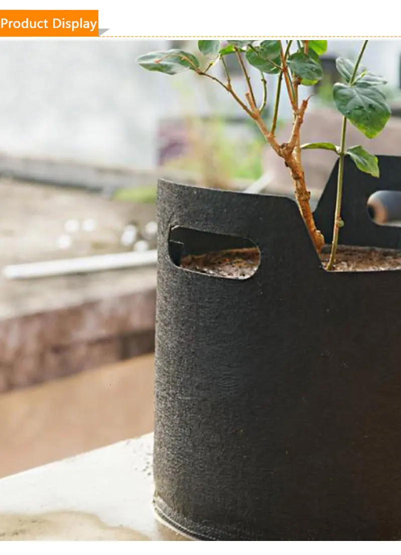 1/2/3 Gallon Garden Grow Bags 2 Handle Round Planting Bag Non-woven Fabric Flower Pots Grow Bag for Plants Vegetable Cultivation