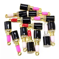 30pcs goldsilver plated lipstick charms for women diy jewelry accessories l7